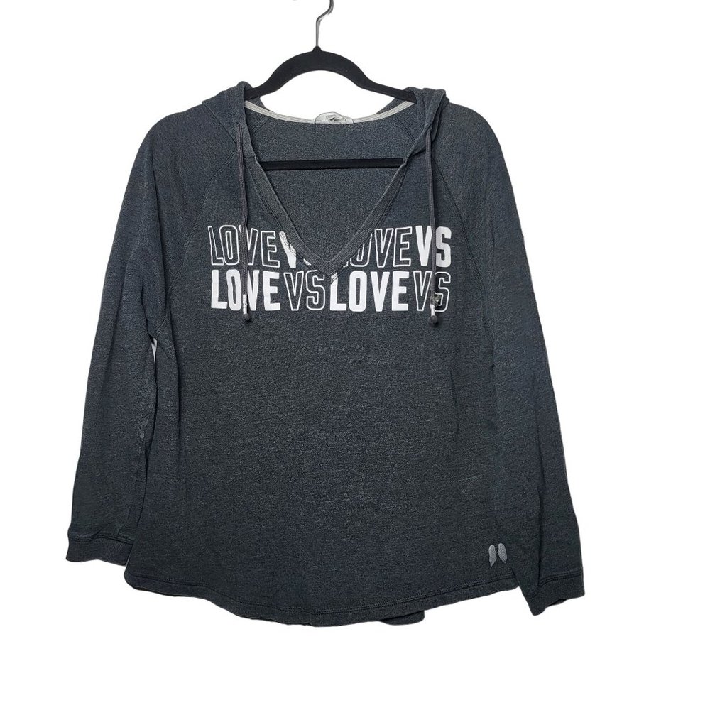 Victoria's Secret Women's Gray Love VS Pullover Hoodie Sweatshirt Size XS Casual